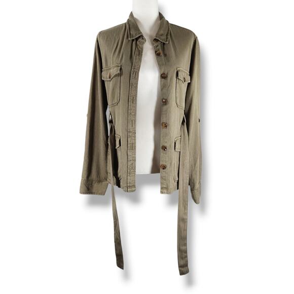 EUC Altar'd State Army Green Gorpcore Button Up Utility Jacket Sz. M [6-8] Olive - Picture 2 of 9